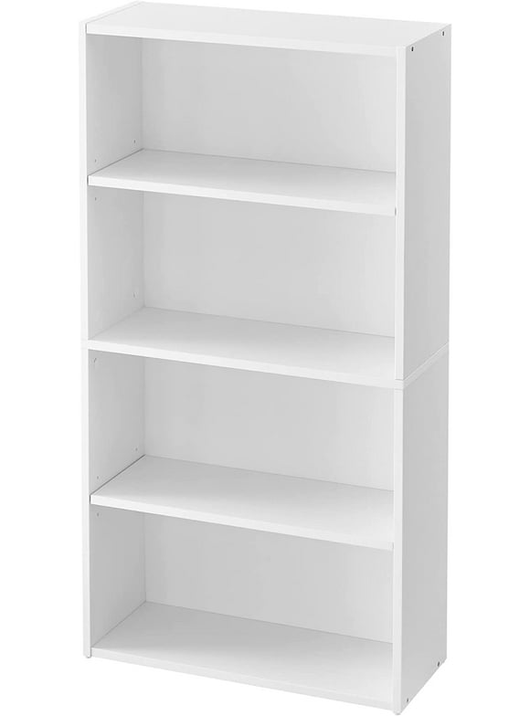 VASAGLE Bookshelf 4-Tier Open Bookcase with Adjustable Storage Shelves Floor Standing Unit White