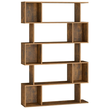 VASAGLE Bookshelf, 5-Tier Bookcase, 24 x 90 x 159 cm, Storage Shelf with Open Compartments, for Living room, Bedroom, Office, Rustic Brown