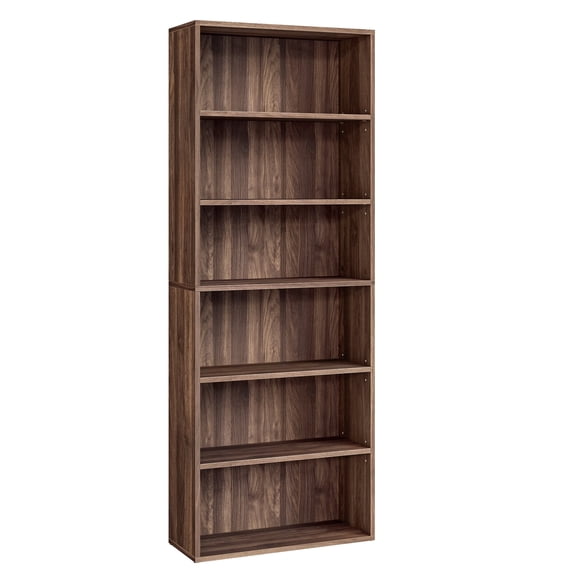 VASAGLE CUSTOS Collection - Bookshelf, 6-Tier Bookcase, Book Shelf, Open Storage Shelf, for Living Room, Home Office, Dining Room, Natural Walnut