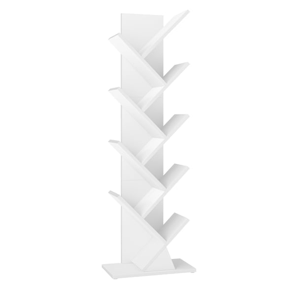 VASAGLE CUSTOS Collection - Tree Bookshelf, Modern Bookcase, Floor Standing Book Shelf, 7.9 x 15 x 45.4 Inches, Cloud White