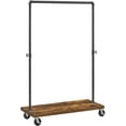 thumbnail image 1 of VASAGLE Clothes Rack Heavy Duty Clothing Rack Rolling Garment Rack with Shelf for Bedroom Laundry Room Retail Store Rustic Brown and Black, 1 of 9