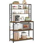 VASAGLE Coffee Bar, Bakers Rack for Kitchen with Storage, 6-Tier Kitchen Shelves, Rustic Brown