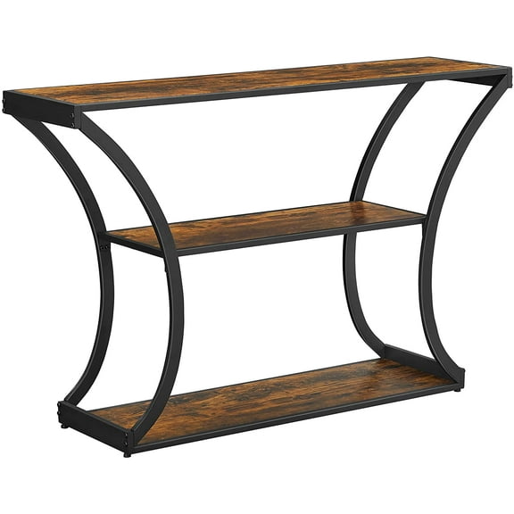VASAGLE Console Table, Sofa Table, Entryway Table with Curved Frames, Long Table Top, 2 Open Shelves