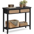 thumbnail image 1 of VASAGLE Console Table, Sofa Table, Narrow Entryway Table, Entry Table with 2 Drawers, Open Storage Shelf for Living Room Ash Black, 1 of 5