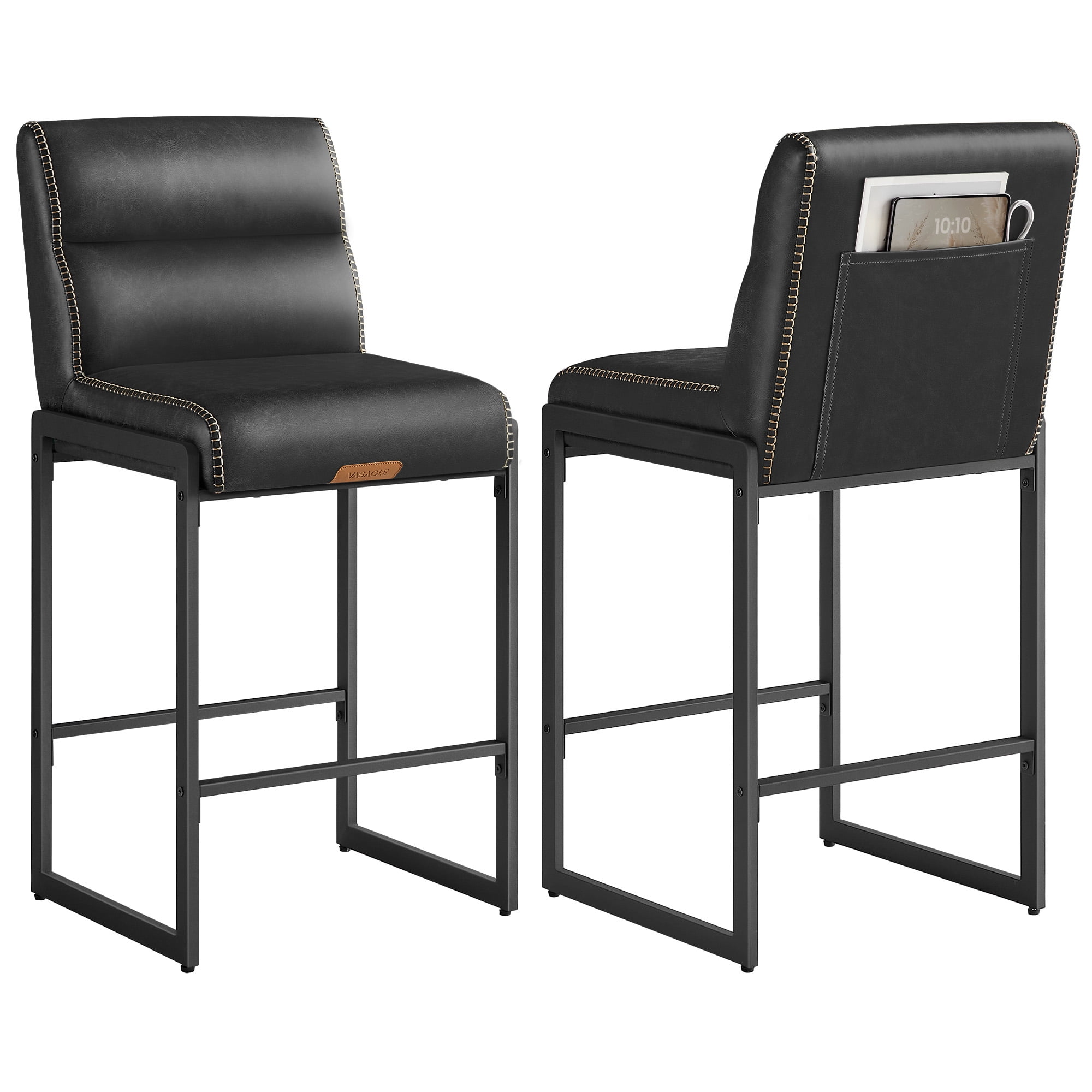VASAGLE EKHO Collection - Bar Stools Set of 2, 26.4-Inch Counter Height ...