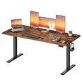 thumbnail image 1 of VASAGLE Electric Standing Desk, Height Adjustable Desk, Sedentary Reminder, 4 Memory Heights, for Home Office, 63 x 27.6 Inches, Rustic Brown, 1 of 5