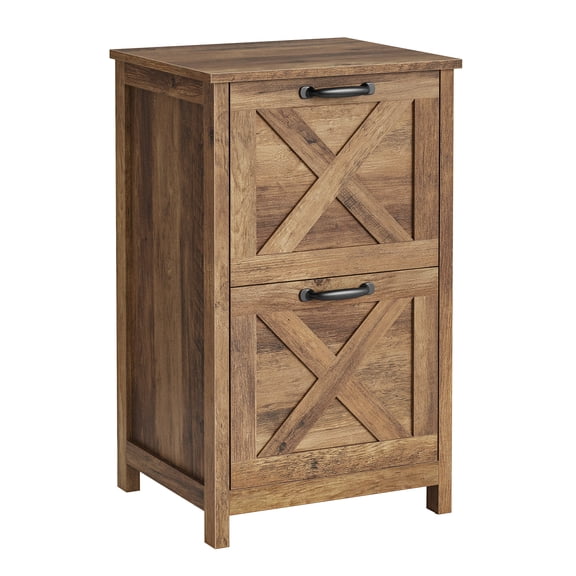 VASAGLE File Cabinet, 2-Drawer Filing Cabinet for Home Office, Modern Farmhouse, Adjustable Hanging Rail for A4 Letter Files, Printer Stand, Study Bedroom, Honey Brown