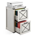 thumbnail image 1 of VASAGLE File Cabinet, Filing Cabinet with 2 File Drawers, Printer Stand, Fit A4, Letter Size, Hanging File Folders, for Home Office, Study, Rustic White, 1 of 7