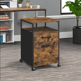 thumbnail image 1 of VASAGLE File Cabinet Mobile Filing Cabinet with Wheels 2 Drawers Open Shelf for Office Rustic Brown and Black, 1 of 9