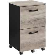 VASAGLE Industrial File Cabinet with 2 Drawers, Rolling Office Filing Cabinet, Greige and Black