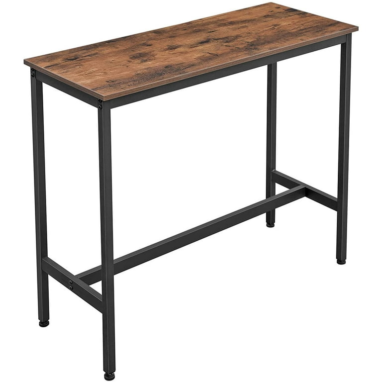 VASAGLE Narrow Long Bar Table Kitchen Dining Table High Pub Table fot  Dining Room Rustic Brown and Black 