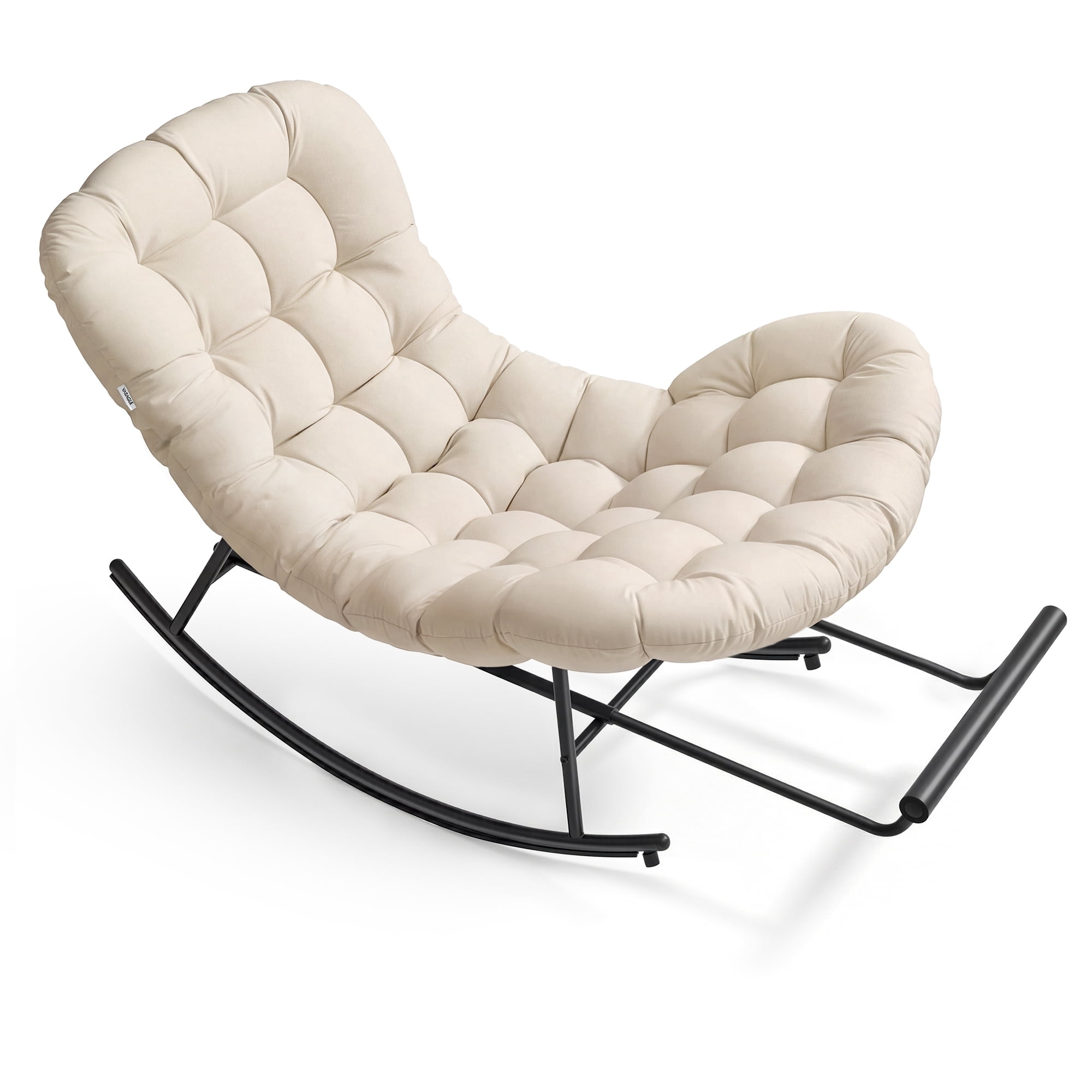 VASAGLE Papasan Chair, Outdoor Rocking Chair, Outdoor Furniture, Steel ...