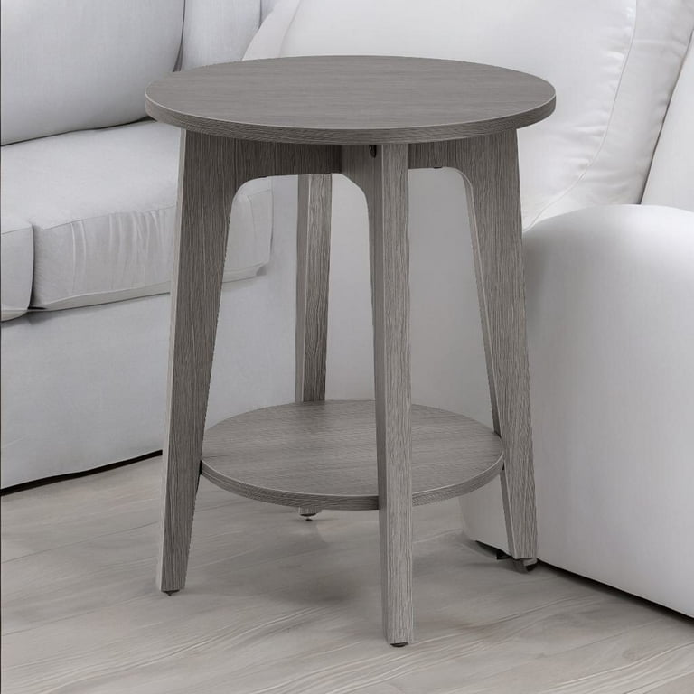 Gray round side table discount