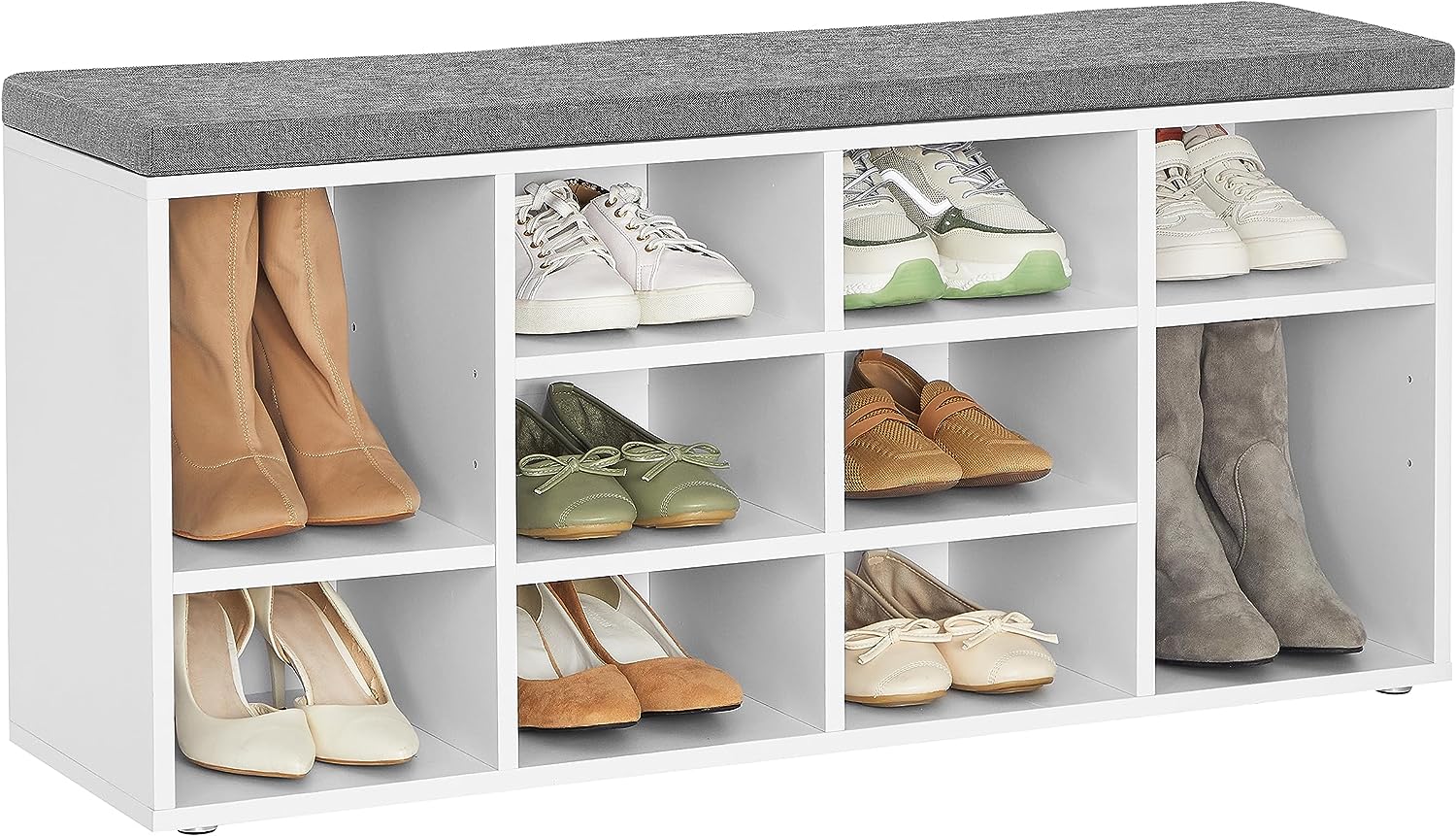 Sturdis Shoe Storage Bench with Cushion White