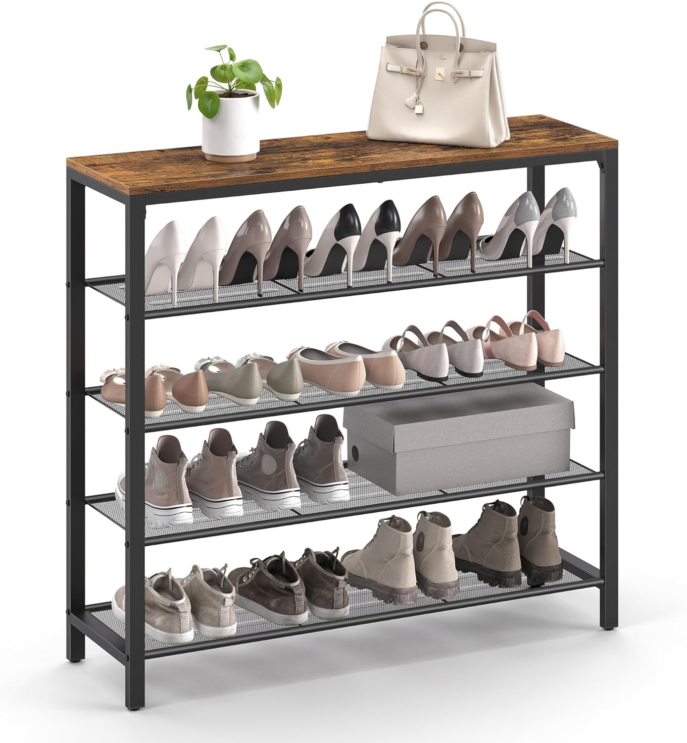 VASAGLE Shoe Rack, 5Tier Shoe Storage Organizer for Entryway, Hallway