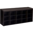 thumbnail image 1 of VASAGLE CUSTOS Collection - Shoe Bench, Storage Bench with Padded Seat, Entryway Bench with 15 Compartments, for Bedroom, 11.8 x 41.3 x 18.9 Inches, Espresso Brown and Chestnut Brown, 1 of 7