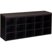 VASAGLE CUSTOS Collection - Shoe Bench, Storage Bench with Padded Seat, Entryway Bench with 15 Compartments, for Bedroom