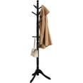thumbnail image 1 of VASAGLE Solid Wood Coat Rack and Stand, Free Standing HallCoat Tree with 10 Hooks for Hats, Bags, Purses, for Entryway, Hallway, Rubberwood, Ink Black, 1 of 8