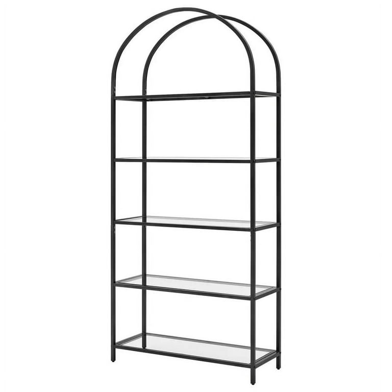 VASAGLE Storage Rack, 5-Tier Shelf, Tempered Glass, Bookcase VASAGLE Storage Rack, 5-Tier Shelf, Tempered Glass, Bookcase