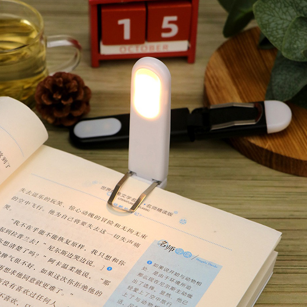 VASCWECD Portable adjustable Brightness LED Book Reading Light Mini USB Rechargeable Bookmark