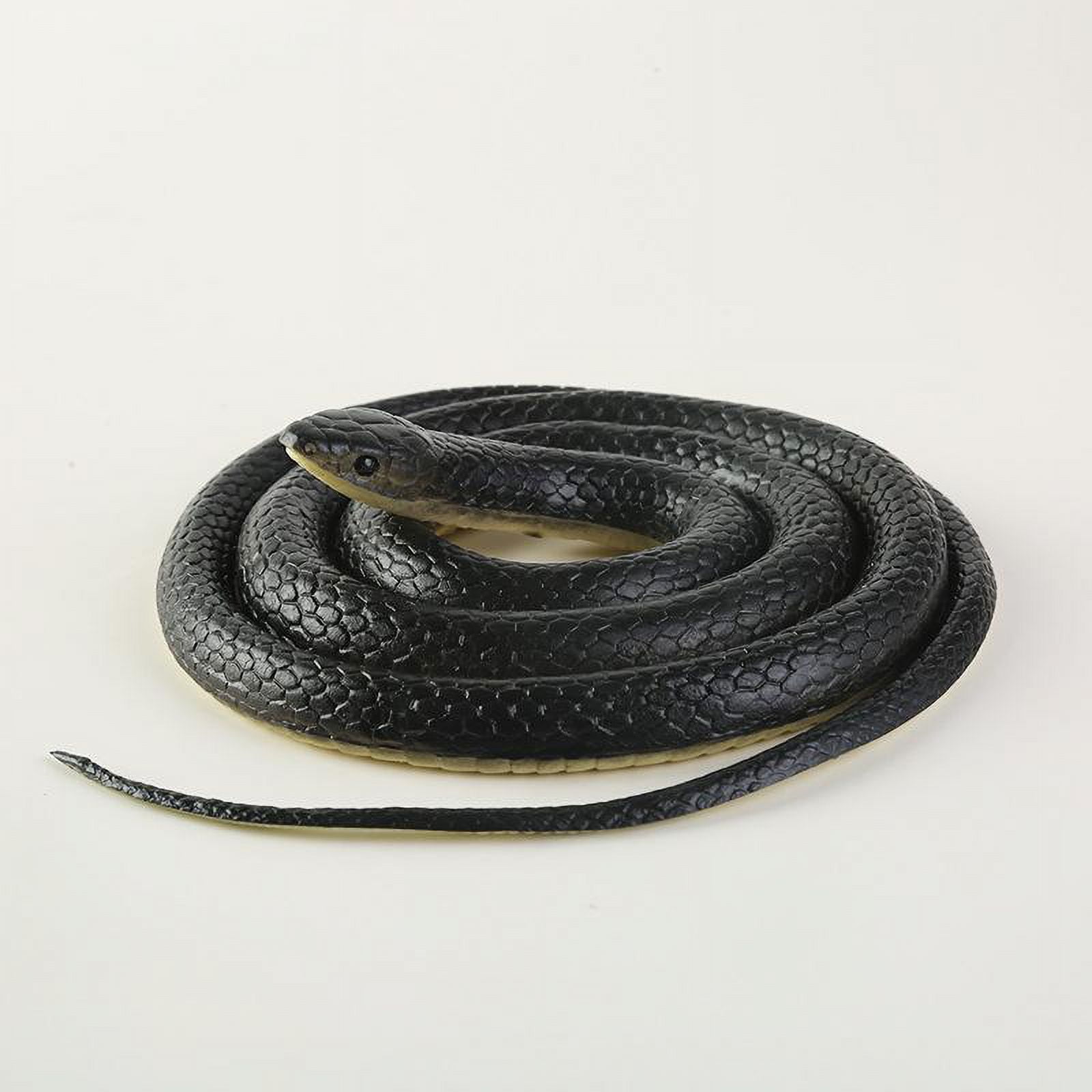 VASCWECD Realistic 47 Inch Rubber Black Snake Scare Toy - Perfect for
