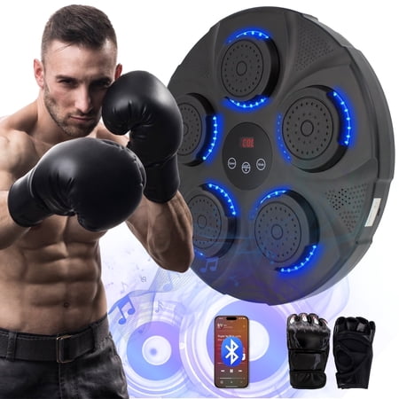 VASDEV Music Boxing Machine Wall Mounted Smart Bluetooth Boxing Equipment for Boxing Enthusiasts (Black),Delivery within 4 days