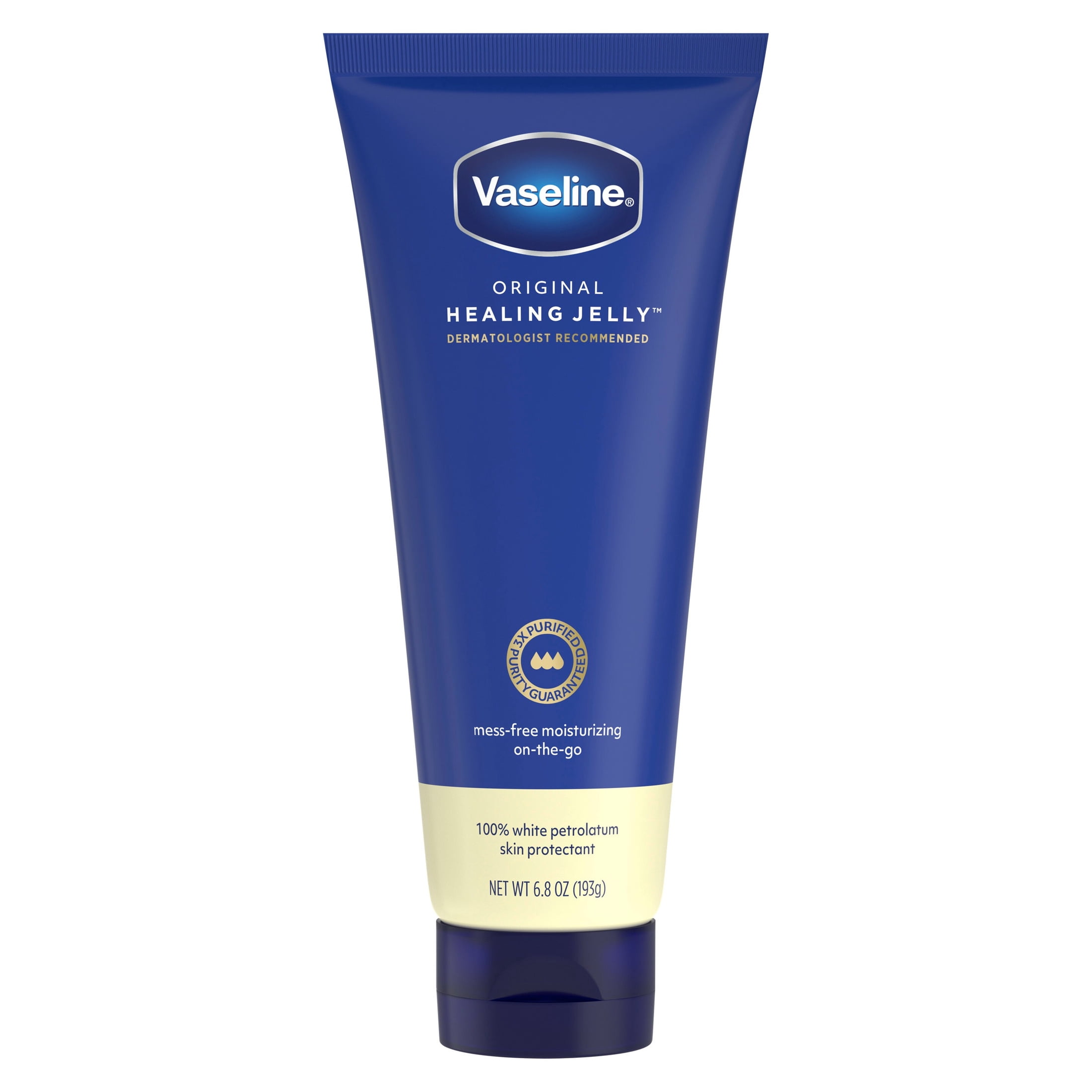 Vaseline Original Healing Jelly for Mess-Free Moisturizing On-the-Go, 100% White Petrolatum Skin Protectant with 3x Purified Purity-Guaranteed Formula, 6.8 oz 1 Count