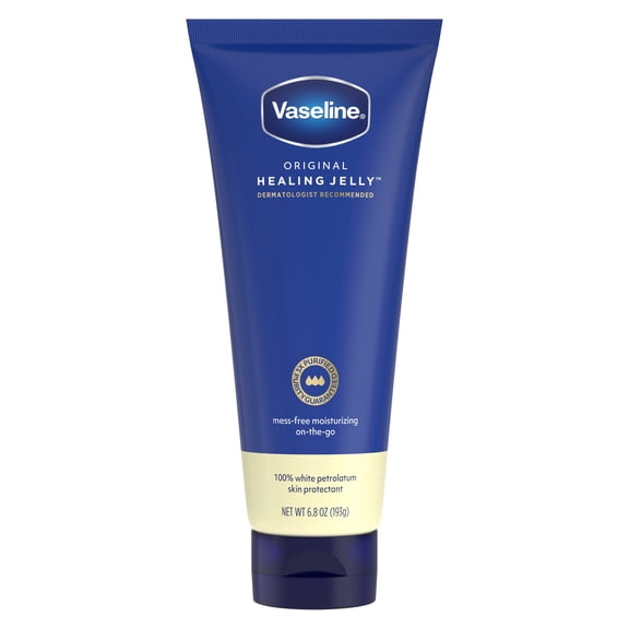 Vaseline Original Healing Jelly for Mess-Free Moisturizing On-the-Go, 100% White Petrolatum Skin Protectant with 3x Purified Purity-Guaranteed Formula, 6.8 oz 1 Count