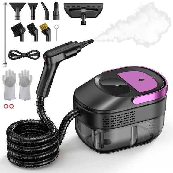 VASG Portable Steam Cleaner, 15 Accessories, 15s Fast Heat-Up, 1.6L Tank, Handheld Steamer for Car, Home, Tile & Grout