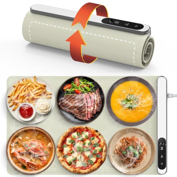 VASG Warming Mat for Food, Electric Warming Tray with 6 Adjustable Temperature Settings and 6-Hour Timer