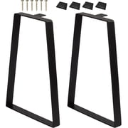 VASGOR 16 inch Trapezoid Metal Table Legs, Set of 2 Replacement Furniture Legs for DIY Coffee Tables, Heavy Duty Iron Leg for Modern Desks, Night Stands, Bench, Sofa