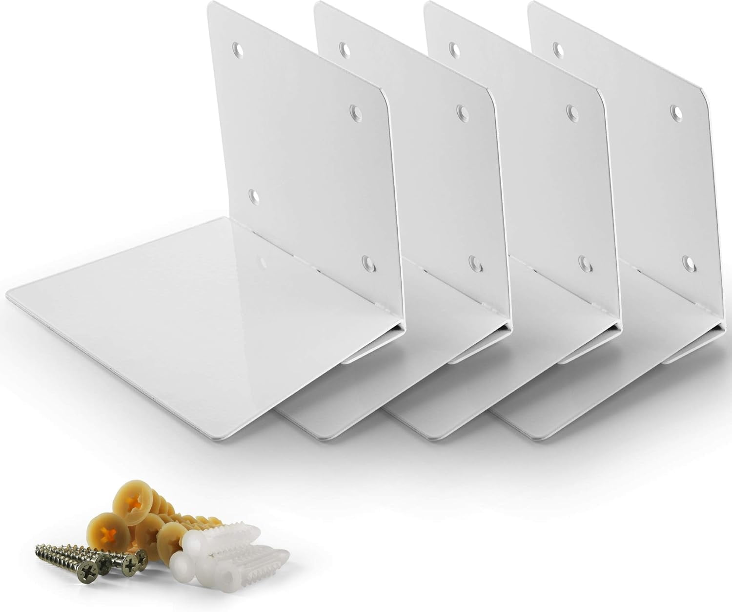 VASGOR Set of 4 Invisible Floating Bookshelf - Heavy Duty Wall Mounted Book Organizer, Metal Shelves Holder for Books, Large Size