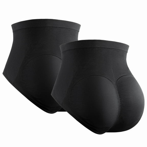 VASLANDA 2 Pack Womens Butt Lifter Panties Seamless Padded Underwear Hip Pads Enhancer Panty
