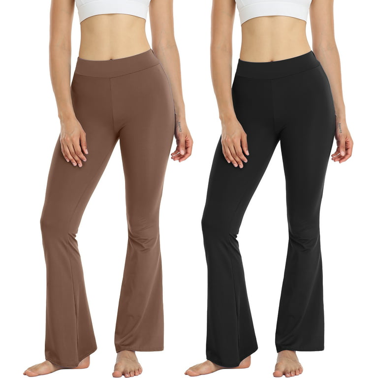 VASLANDA 2 Packs Flare Pants for Women - High Waist Workout Bootleg Yoga  Leggings