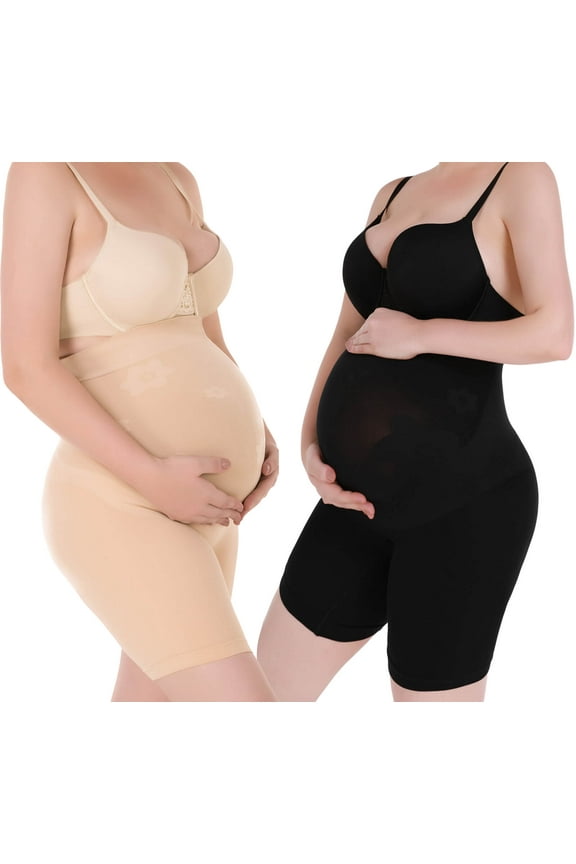 2 pack Seamless Maternity Shapewear, Prevent Thigh Chaffing, Belly Support