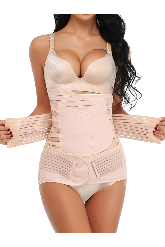 3 in 1 Postpartum Belly Support Recovery Wrap - Belly Band for Postnatal, Pregnancy, Maternity - Girdles for Women Body Shaper - Tummy Bandit Waist Shapewear Belt