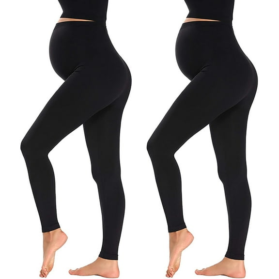 VASLANDA Maternity Leggings Active Wear Over The Bump Pants Pregnancy Shaping Over The Belly Postpartum Breastfeeding