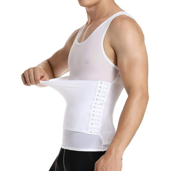 VASLANDA Men Body Shaper Slimming Vest Compression Shirts Tummy Control Tank Top Belly Slimmer Underwear