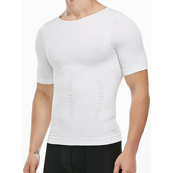 VASLANDA Men's Compression Shirt Undershirt Slimming Tank Top Workout Vest Abs Abdomen Slim Body Shaper