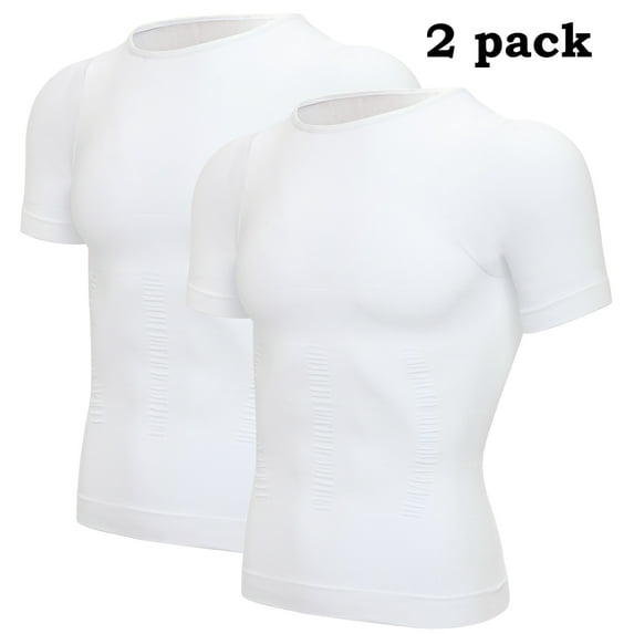 VASLANDA Men's Compression Shirt Undershirt Slimming Tank Top Workout Vest Abs Abdomen Slim Body Shaper