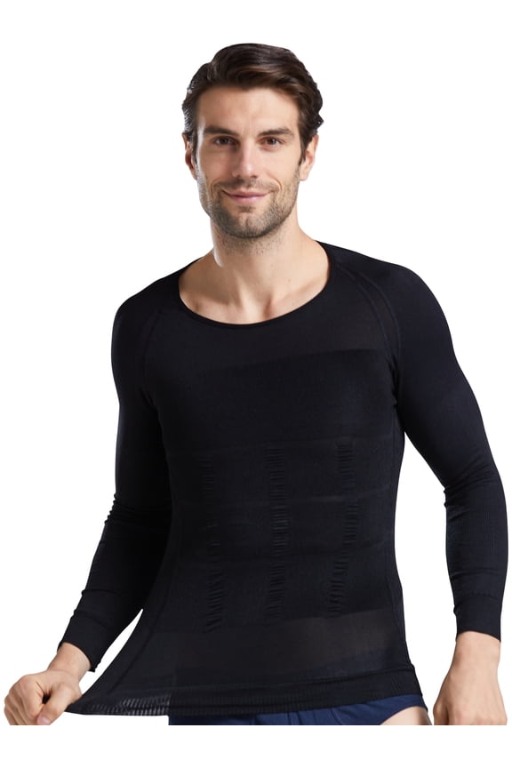 Men's Cool Dry Fit Long Sleeve Compression Shirts, Active Sports Base Layer Top, Athletic Workout T-Shirt
