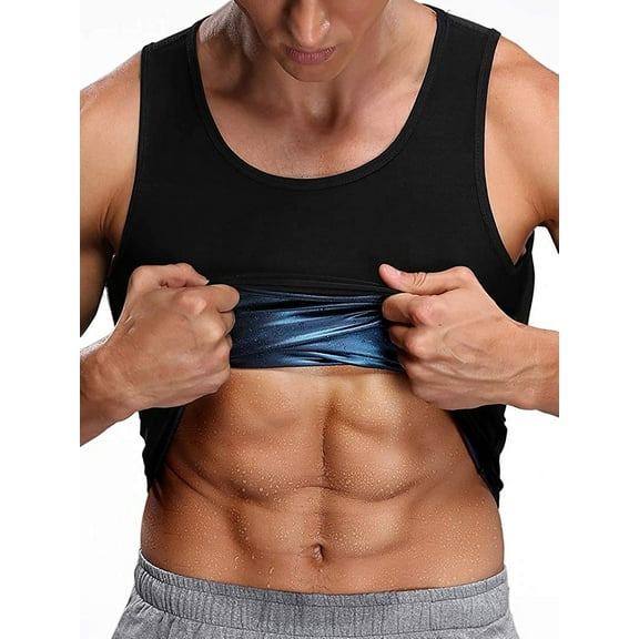 VASLANDA Men’s Premium Heat Trapping Sweat Enhancing Vest Hot Polymer Sauna Suit Workout Tank Top