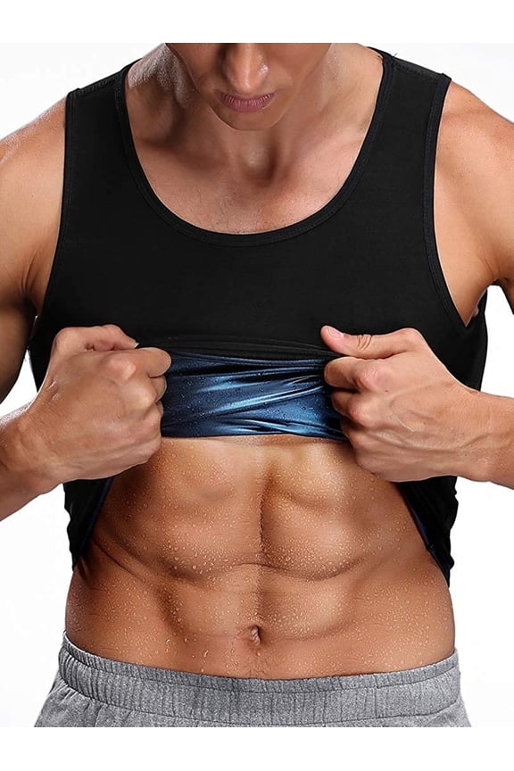 Men’s Premium Heat Trapping Sweat Enhancing Vest Hot Polymer Sauna Suit Workout Tank Top