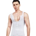 thumbnail image 1 of VASLANDA Mens Compression Shirt Slimming Body Shaper Vest Zipper Waist Trainer Workout Tank Tops Back Support Undershirts, 1 of 7