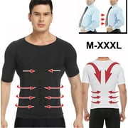 Vaslanda Mens Compression Undershirts Ultra Slimming Body Shaper Belly Control Vest Workout Active Gynecomastia Tank Tops