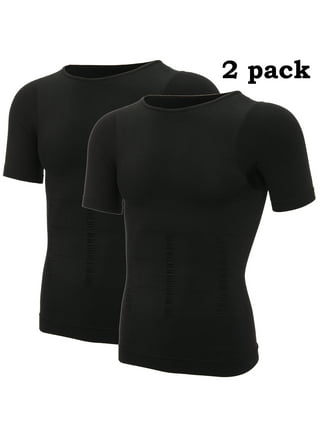 Aptoco 2 Pcs Compression Shirts for Men Gynecomastia Tank Tops Body Shaper  Vest for Workout Male Slimming Base Layer Belly Control Undershirt, Size L,  Valentines Day Gifts 
