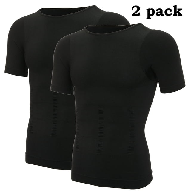 VASLANDA Mens Compression Undershirts Ultra Slimming Body Shaper Belly Control Vest Workout Active Gynecomastia Tank Tops
