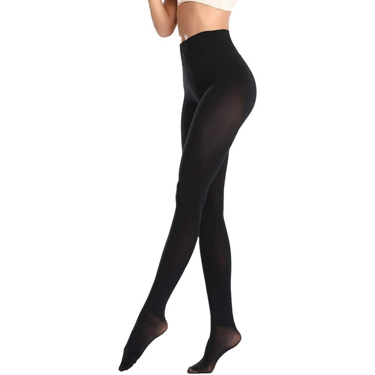 VASLANDA Opaque Control Top Thermal Winter Tights for Women Soft