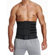 VASLANDA Sauna Waist Trimmer Belt, Wide Men Workout Waist Trainer, Sweat AB Belt with Adjustable Double Straps, Weight Loss Back Support Neoprene Snug Fit Belly Belt