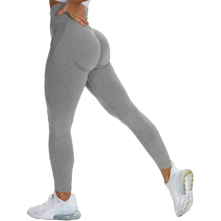 VASLANDA Sculpt Seamless Leggings for Women Workout Yoga Pants High Waisted  Butt Lifting Leggings Ruched Booty Tights